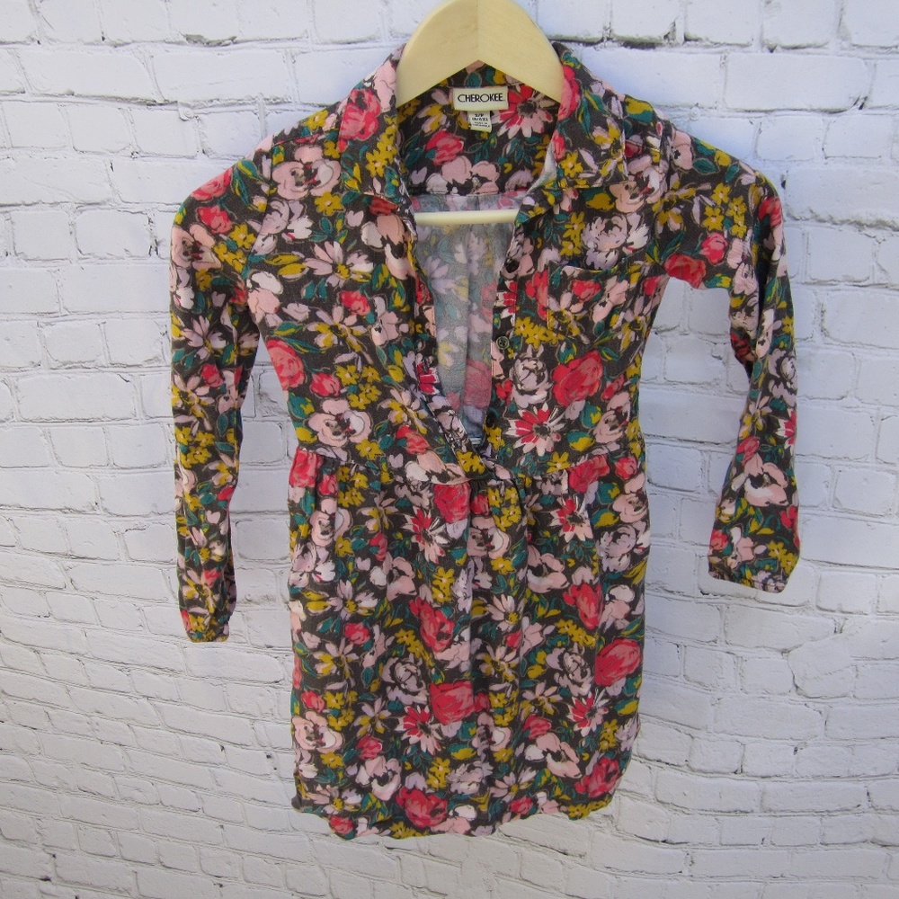 Floral Cherokee Childrens dress, size s/p 6/6x